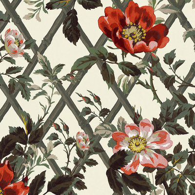  灰色花艺欧式壁纸墙布 