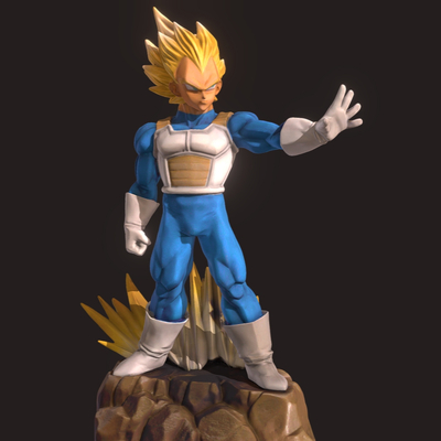  七龙珠人物手办 贝吉塔 赛亚人手办 潮玩su模型 