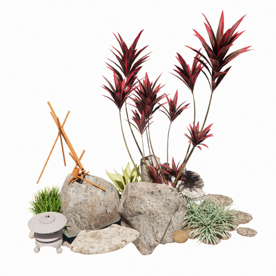  龙血树 花卉花境su模型 