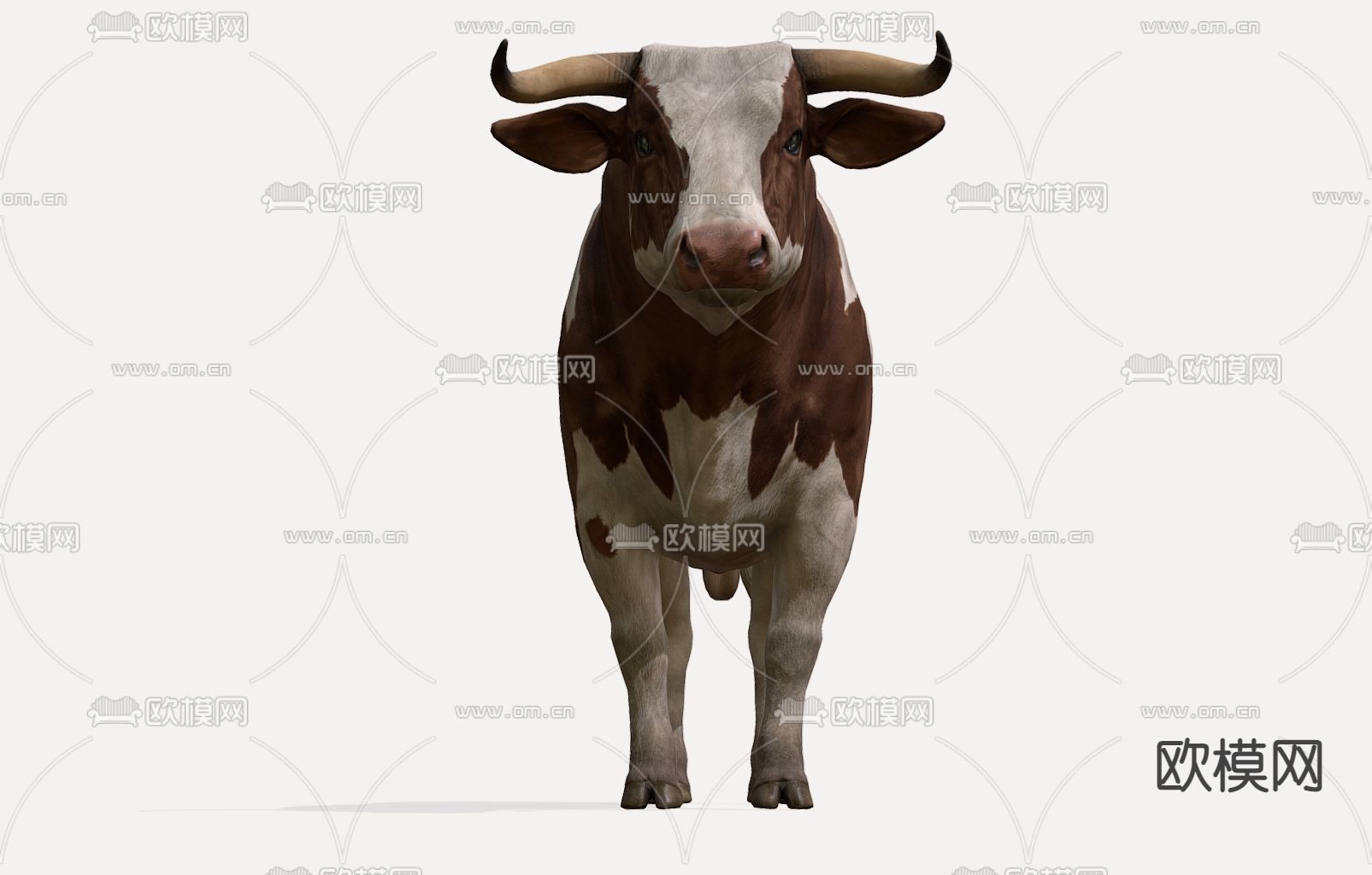 养殖场大奶牛3d模型下载（渲染图3）