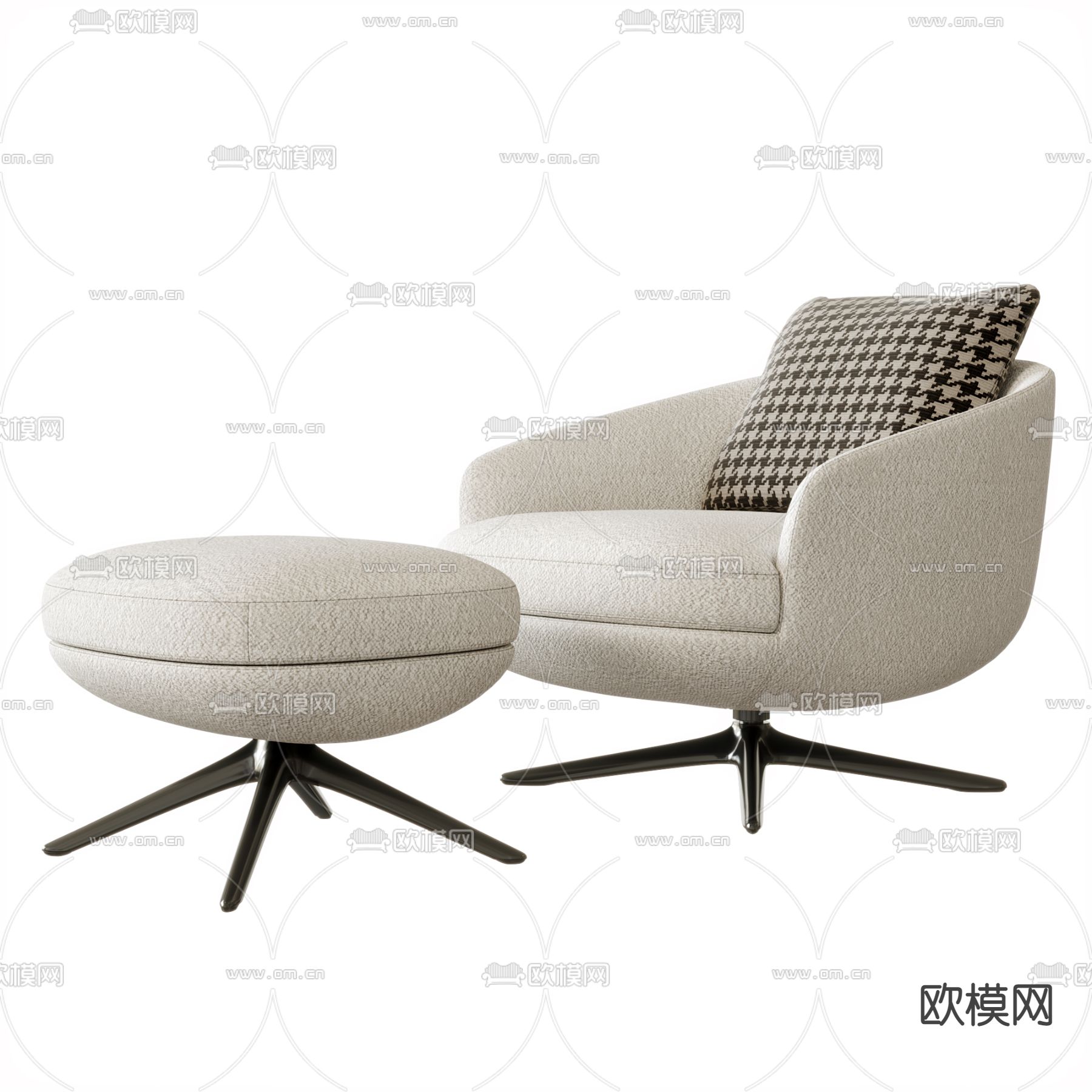 Minotti 休闲沙发椅 布艺沙发椅 单人椅3d模型下载（渲染图3）