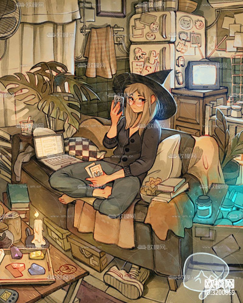 卡通游戏 人物装饰画贴图下载