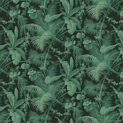  绿色花艺壁纸墙布 