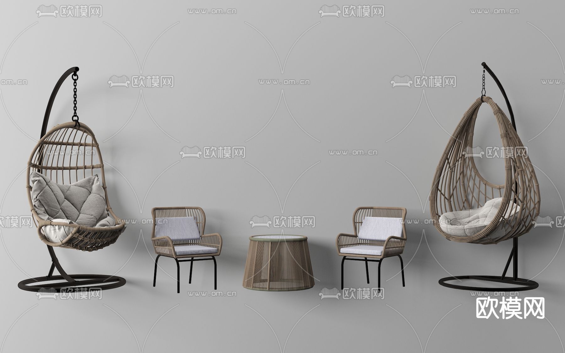 现代摇篮椅 秋千椅3d模型下载