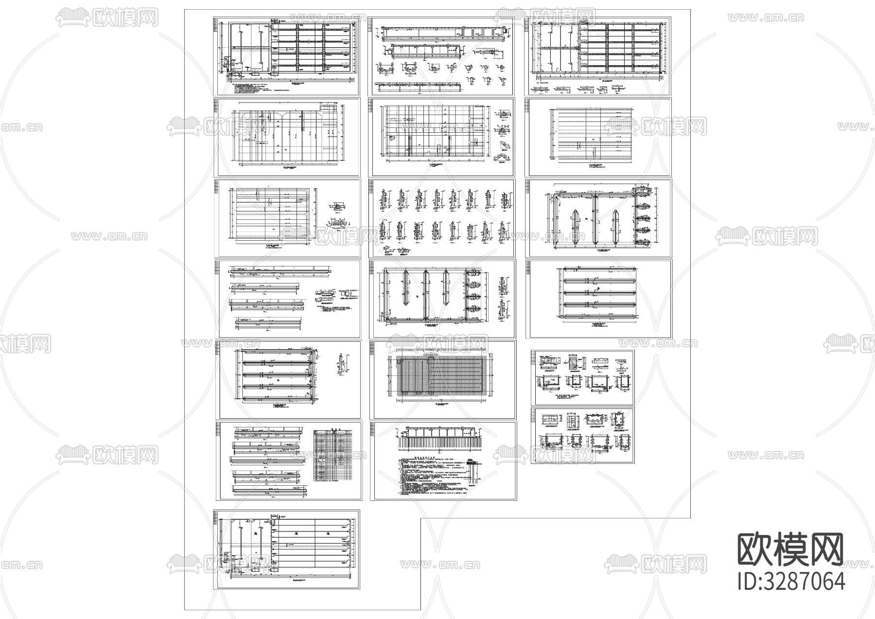 污水处理厂设计施工图纸曝气池下载