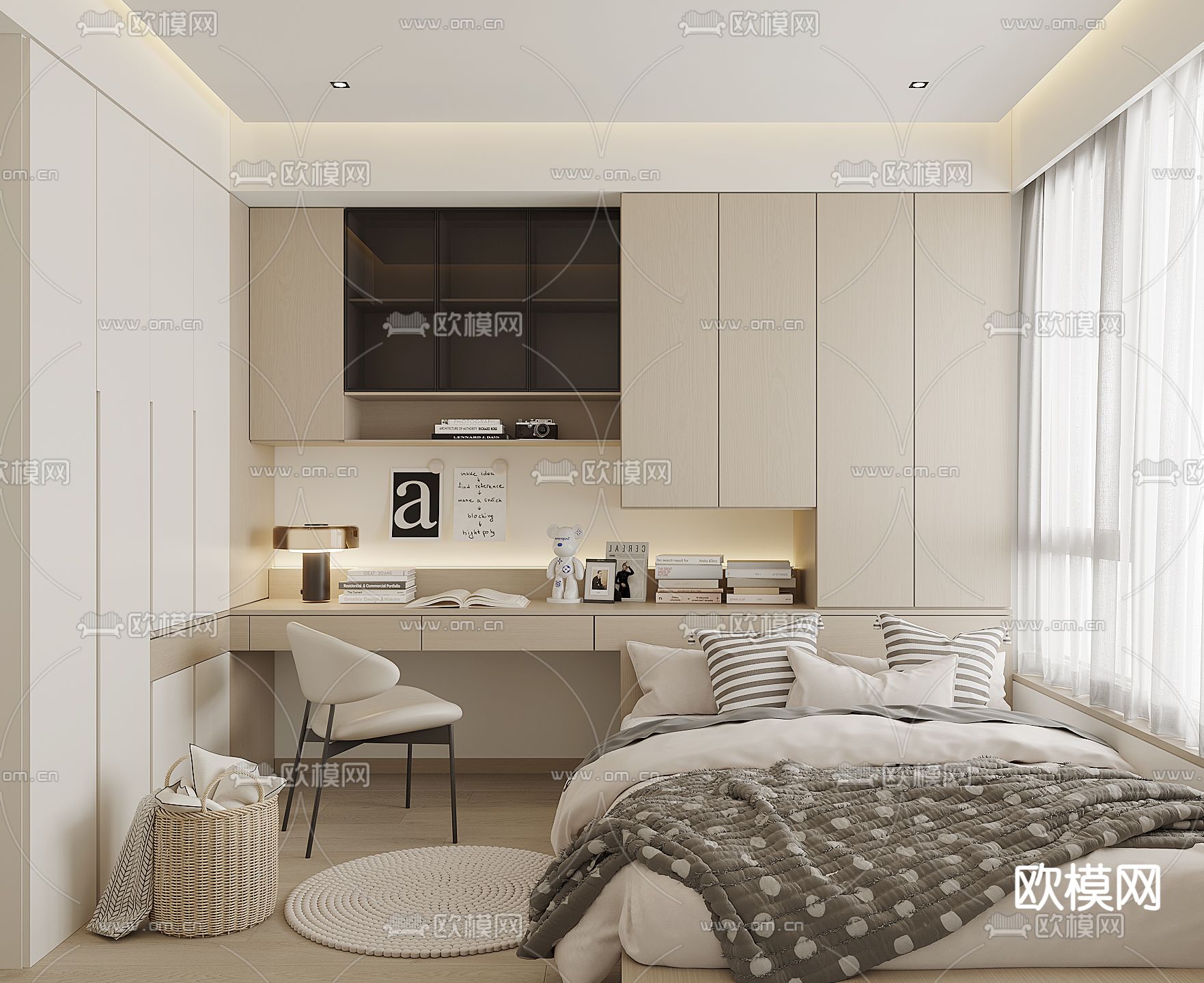 榻榻米卧室 次卧3d模型下载