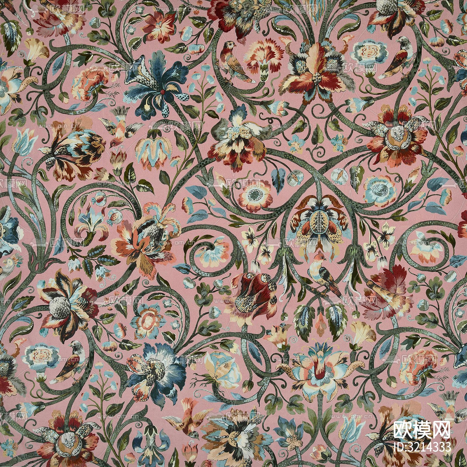 粉色花艺壁纸墙布下载