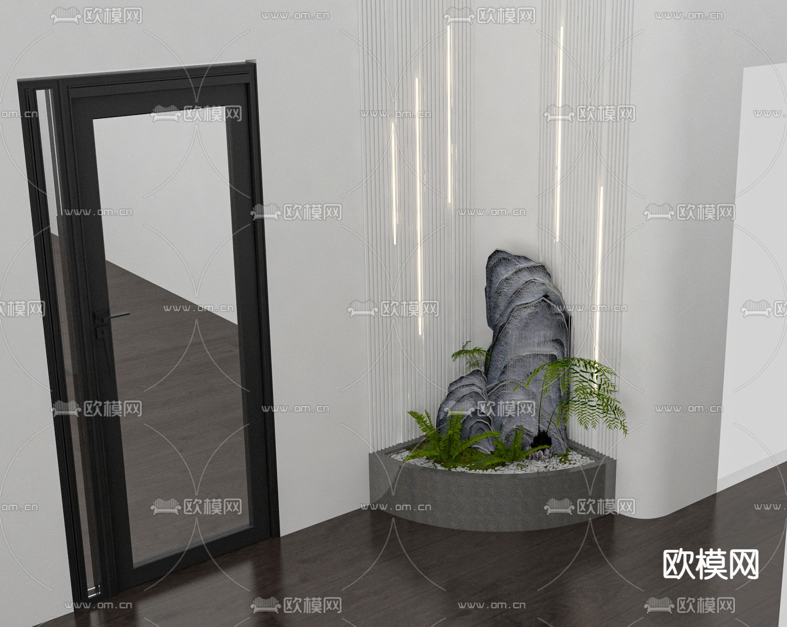 现代石头造景3d模型下载