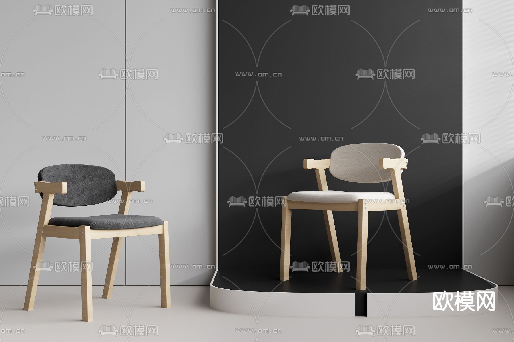 北欧椅子 餐椅su模型下载（渲染图1）