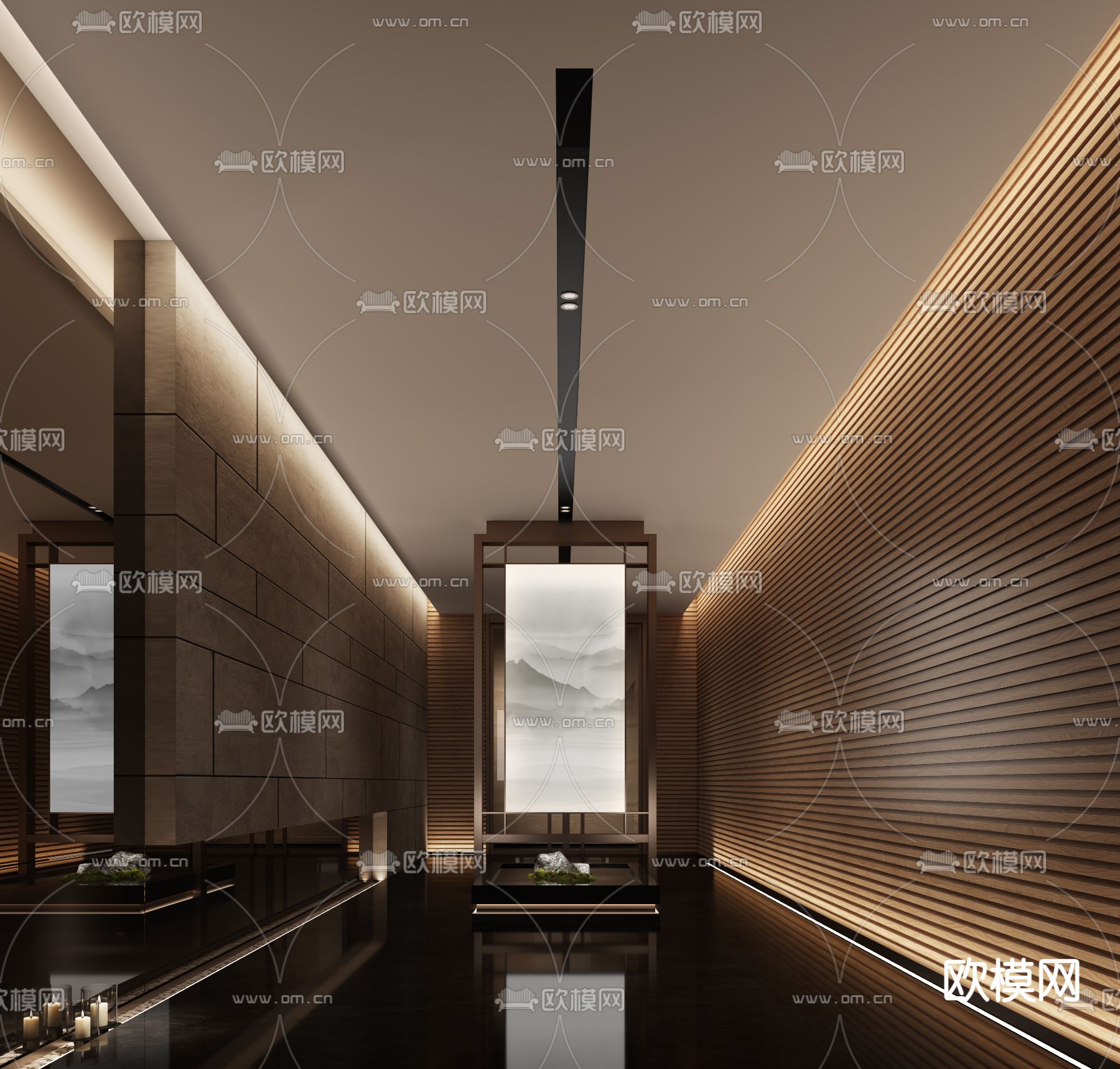 酒店中庭3d模型下载