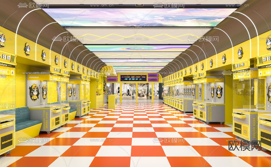 游戏厅 游戏场3d模型下载(渲染图1)