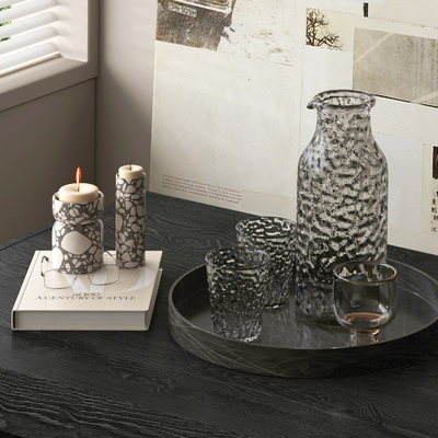  水杯 杯具 玻璃杯 柠檬水杯子su模型 