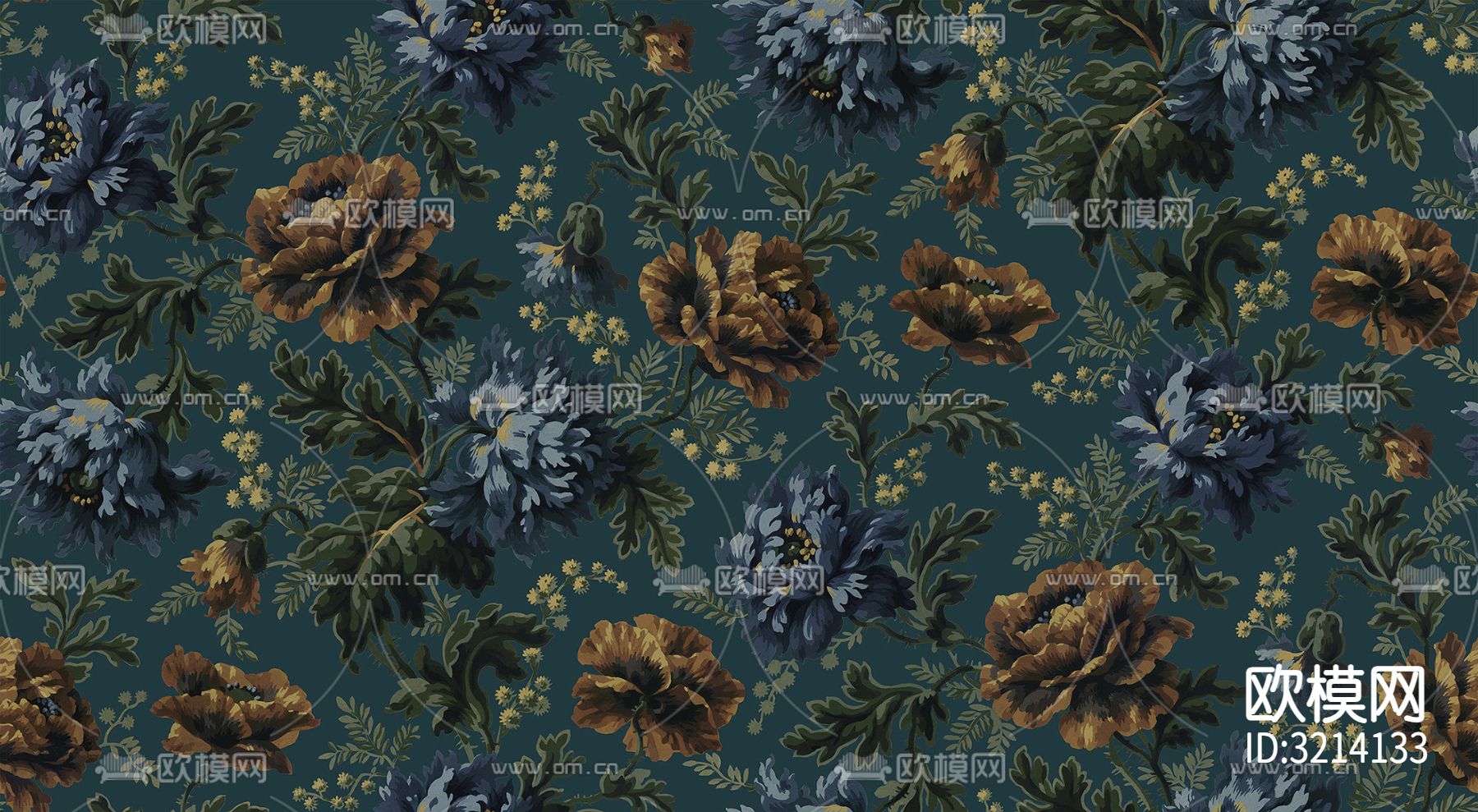 黑色花艺壁纸 墙布下载