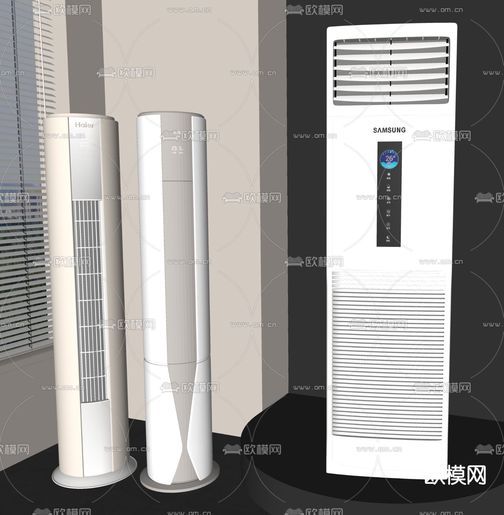立式空调su模型下载（渲染图1）