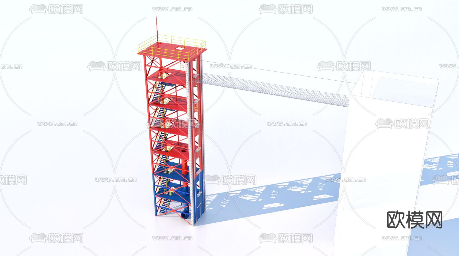 护绳 竖井 横渡平台 消防设备3d模型下载