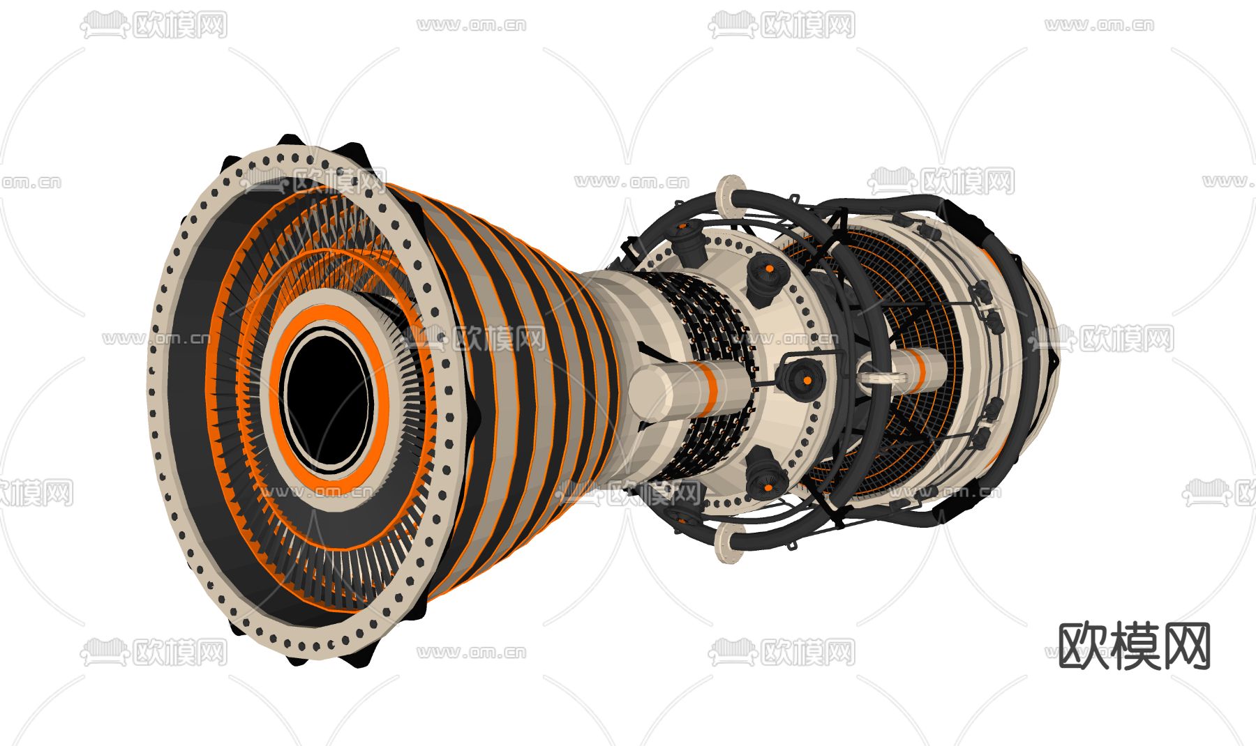 航空发动机 航空引擎 发动机su模型下载（渲染图4）