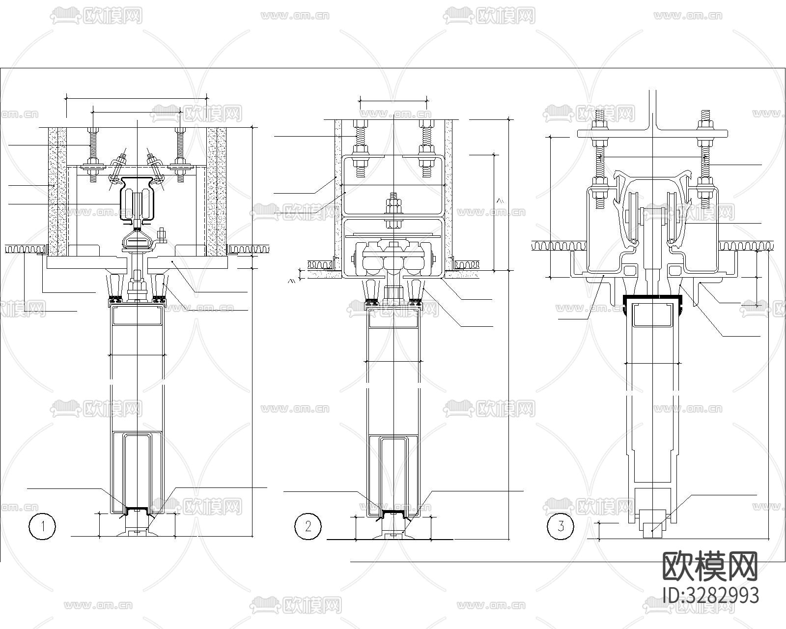 活动隔断cad图库下载（渲染图3）