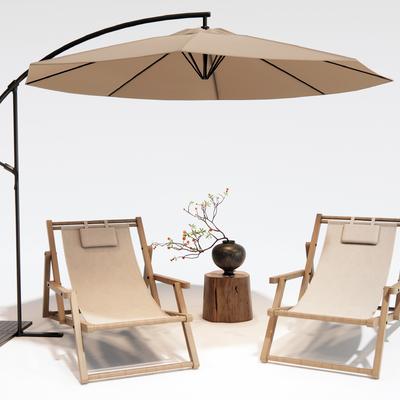  现代户外躺椅 沙滩躺椅su模型 