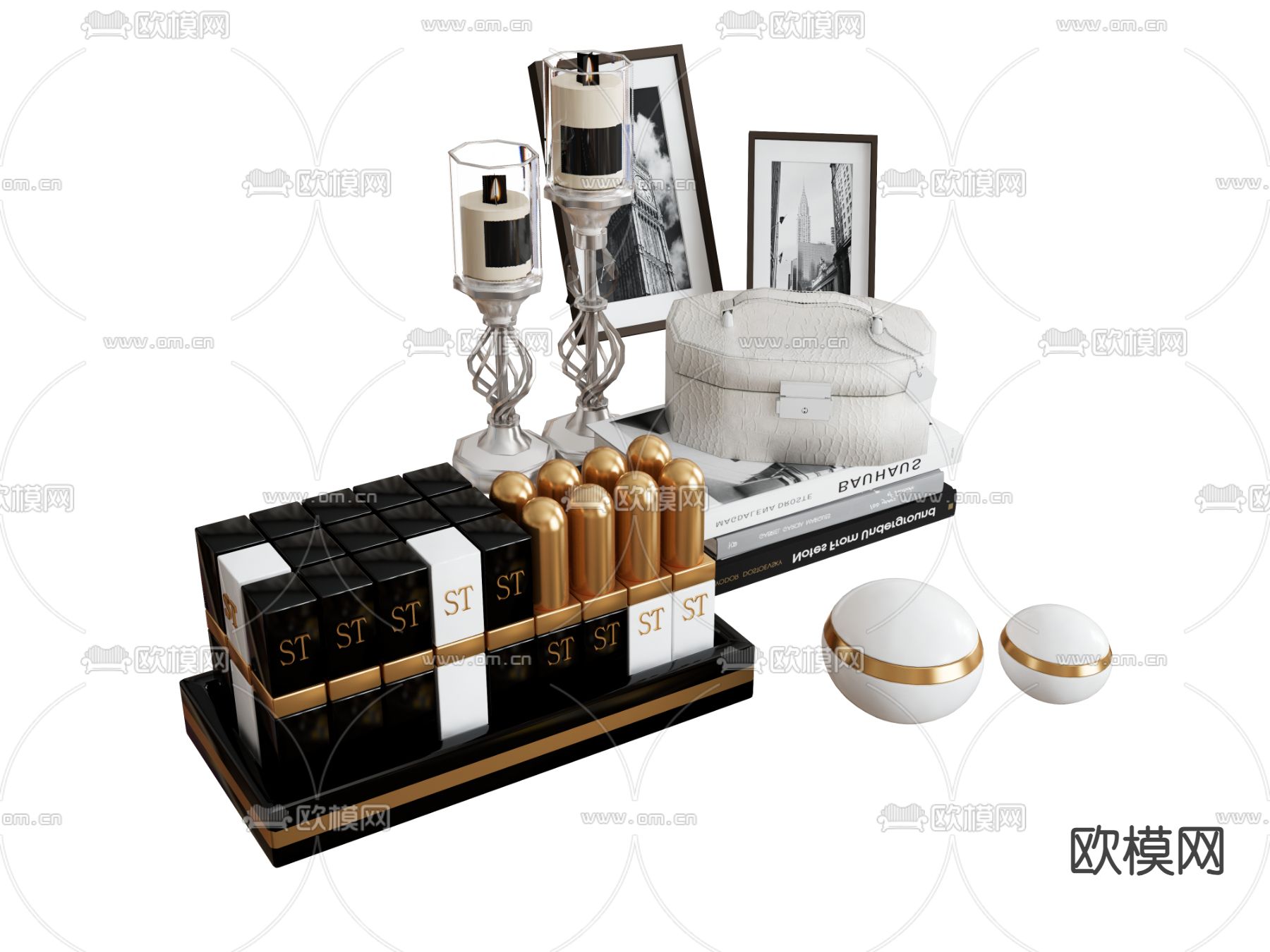 化妆品 口红面霜 化妆盒子su模型下载（渲染图2）