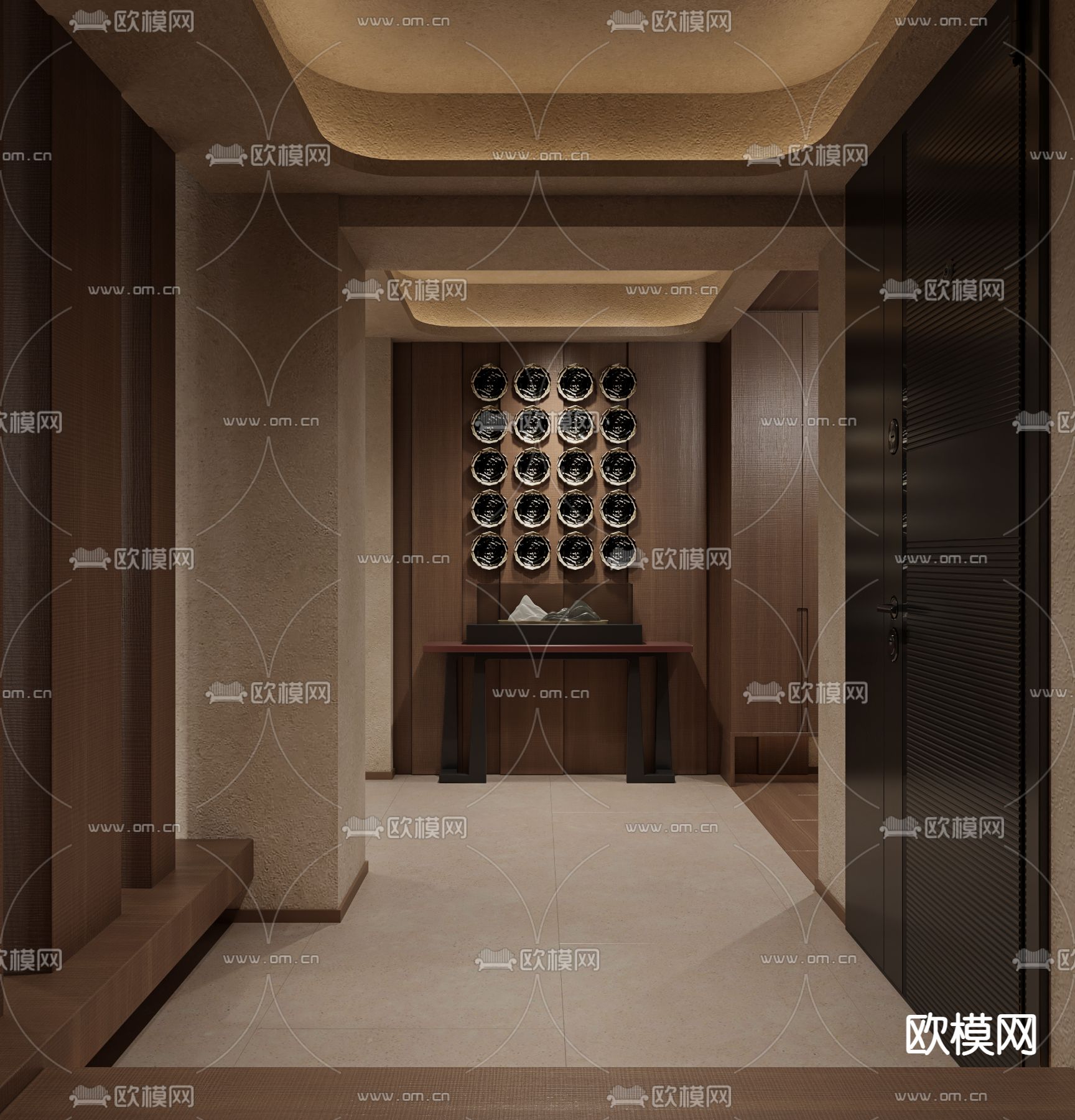 侘寂门厅 玄关过道3d模型下载