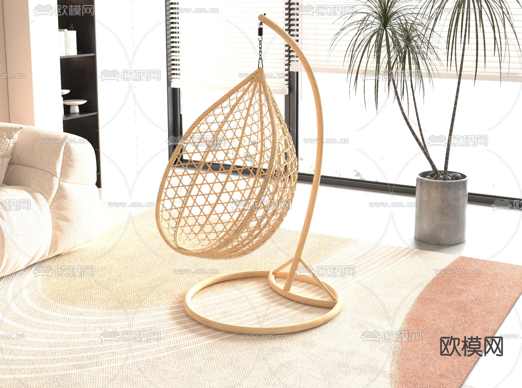 侘寂吊椅 蛋椅 秋千椅3d模型下载