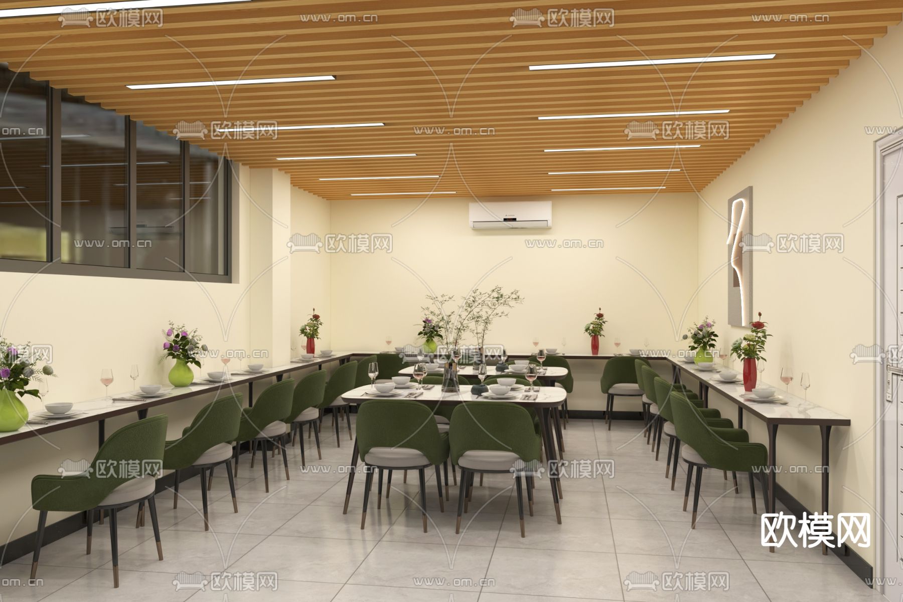 教职工食堂3d模型下载（渲染图1）