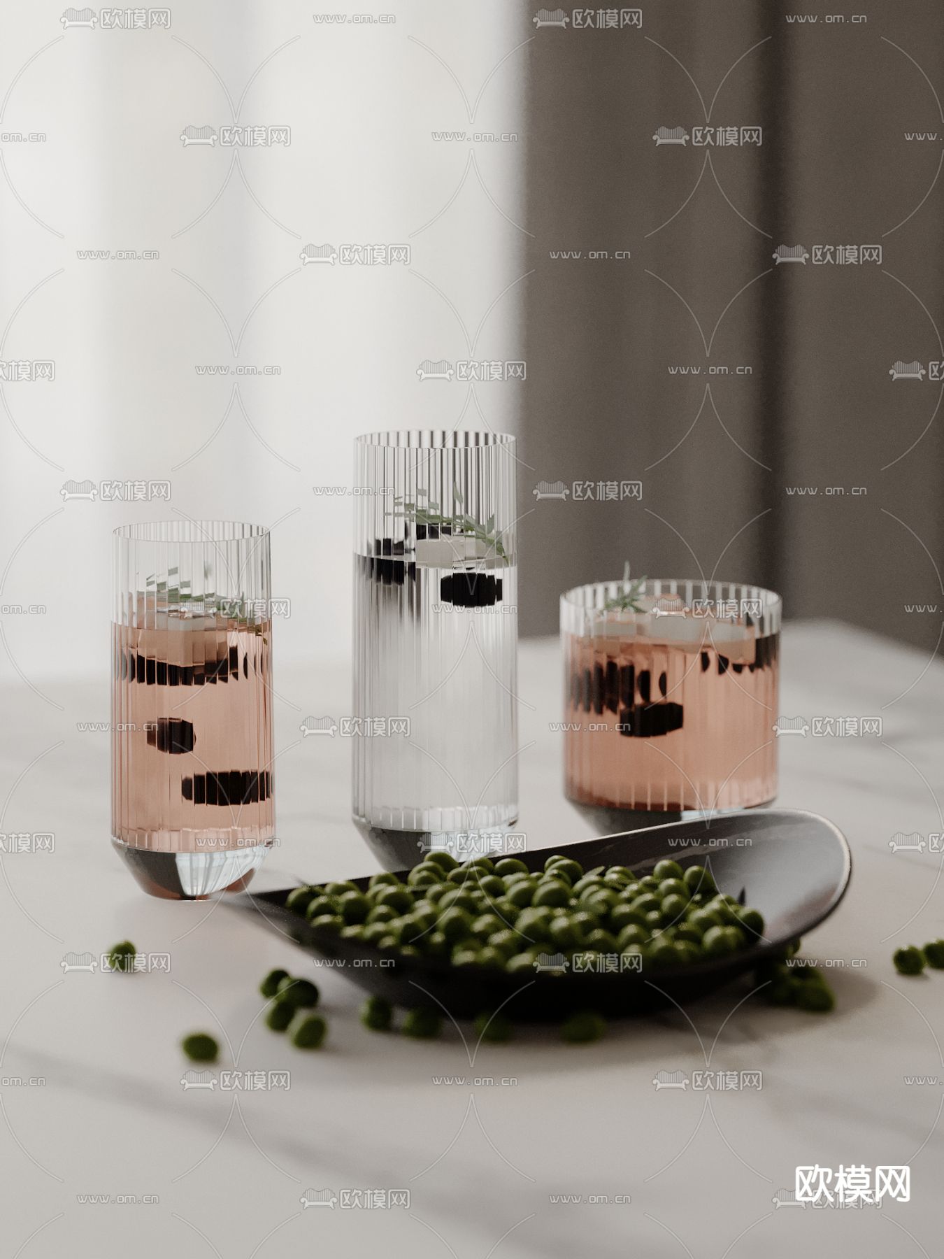 摆件 水杯 饮料su模型下载（渲染图1）