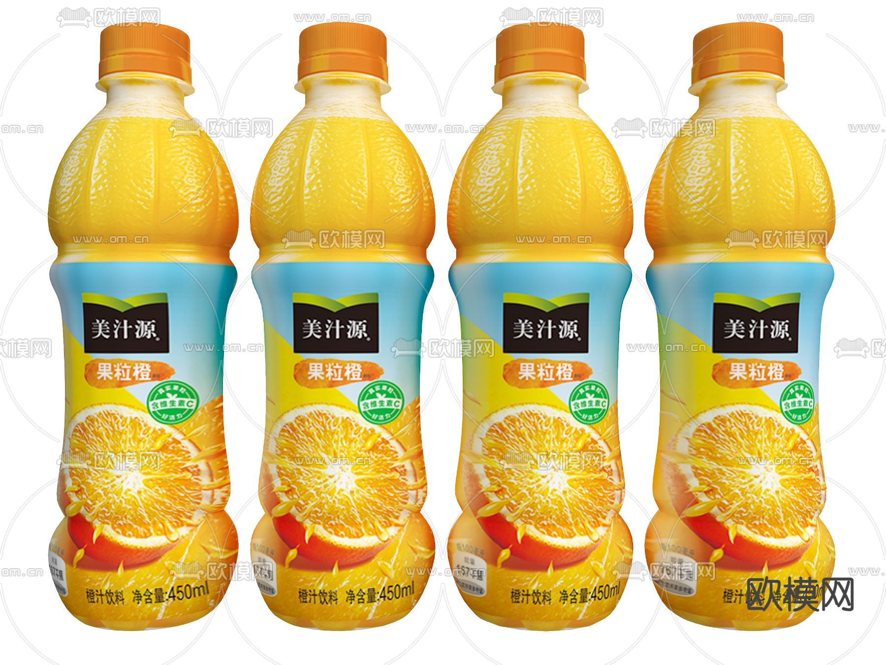 果粒橙饮料 汽水su模型下载（渲染图2）