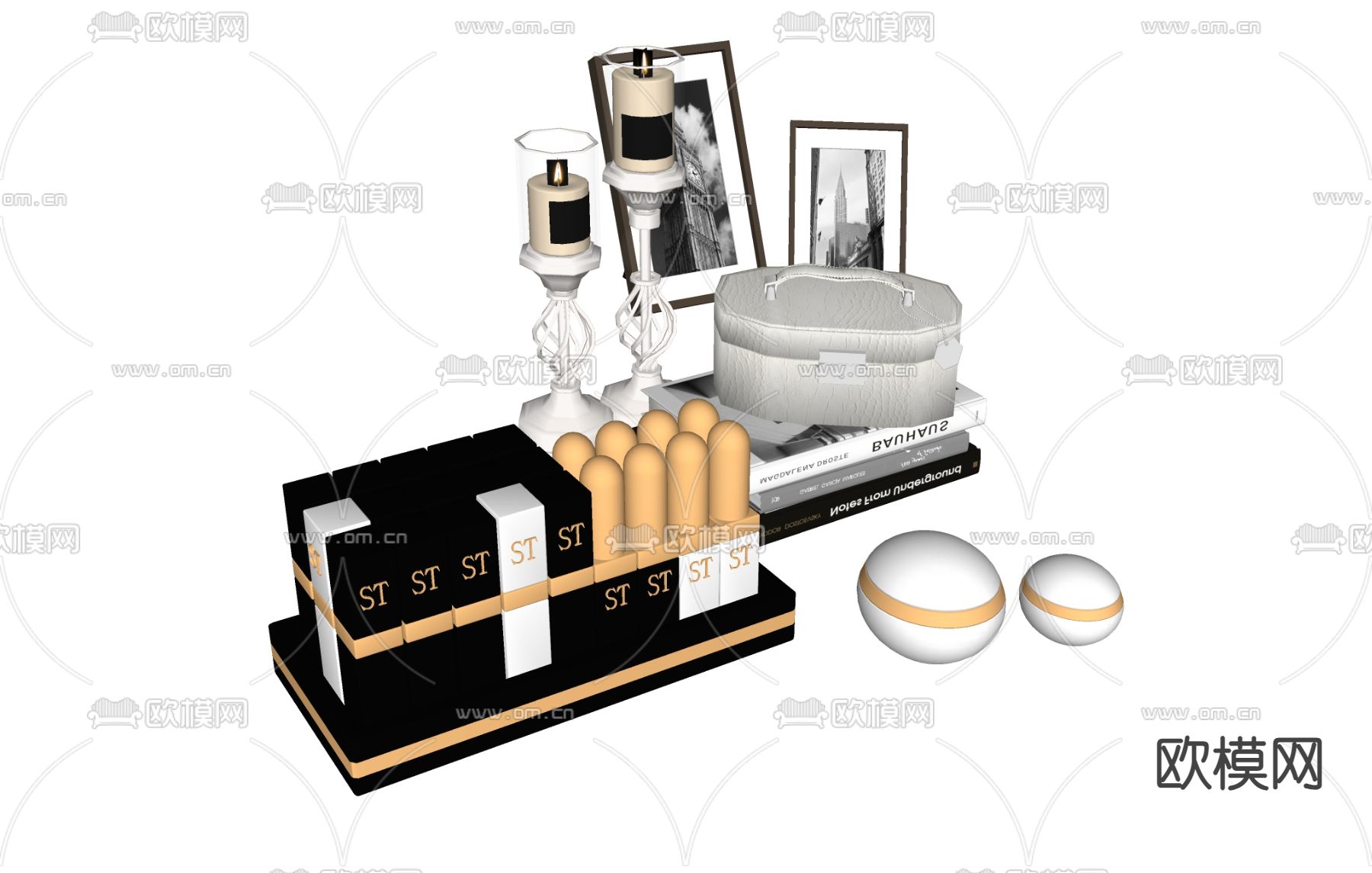 化妆品 口红面霜 化妆盒子su模型下载（渲染图1）