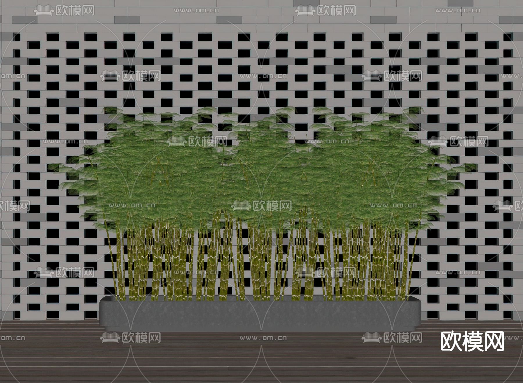现代竹子su模型下载（渲染图1）