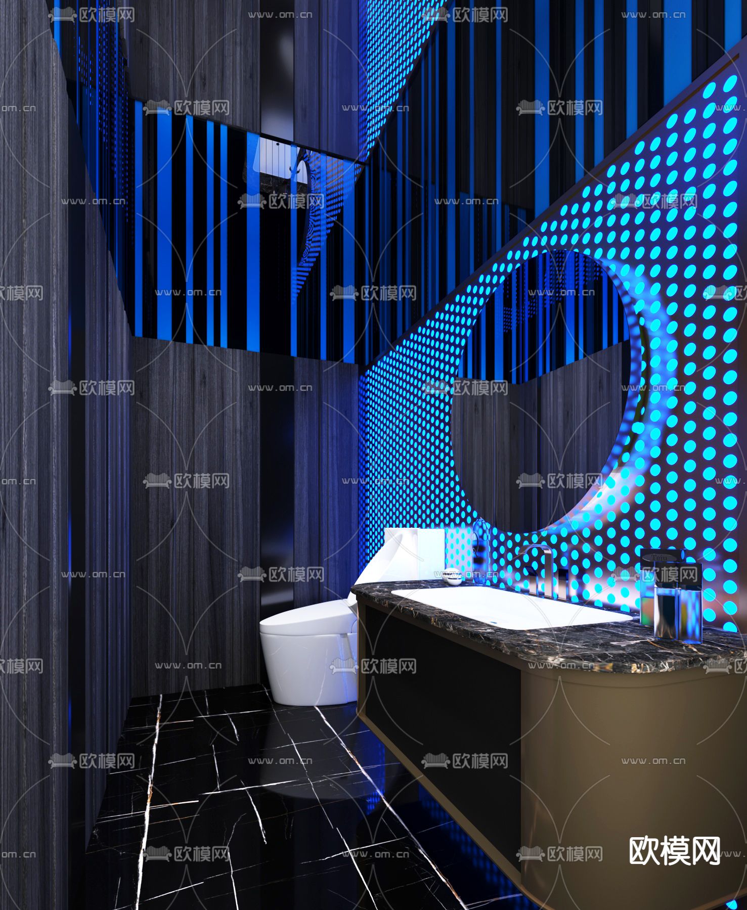 KTV卫生间 洗手间3d模型下载