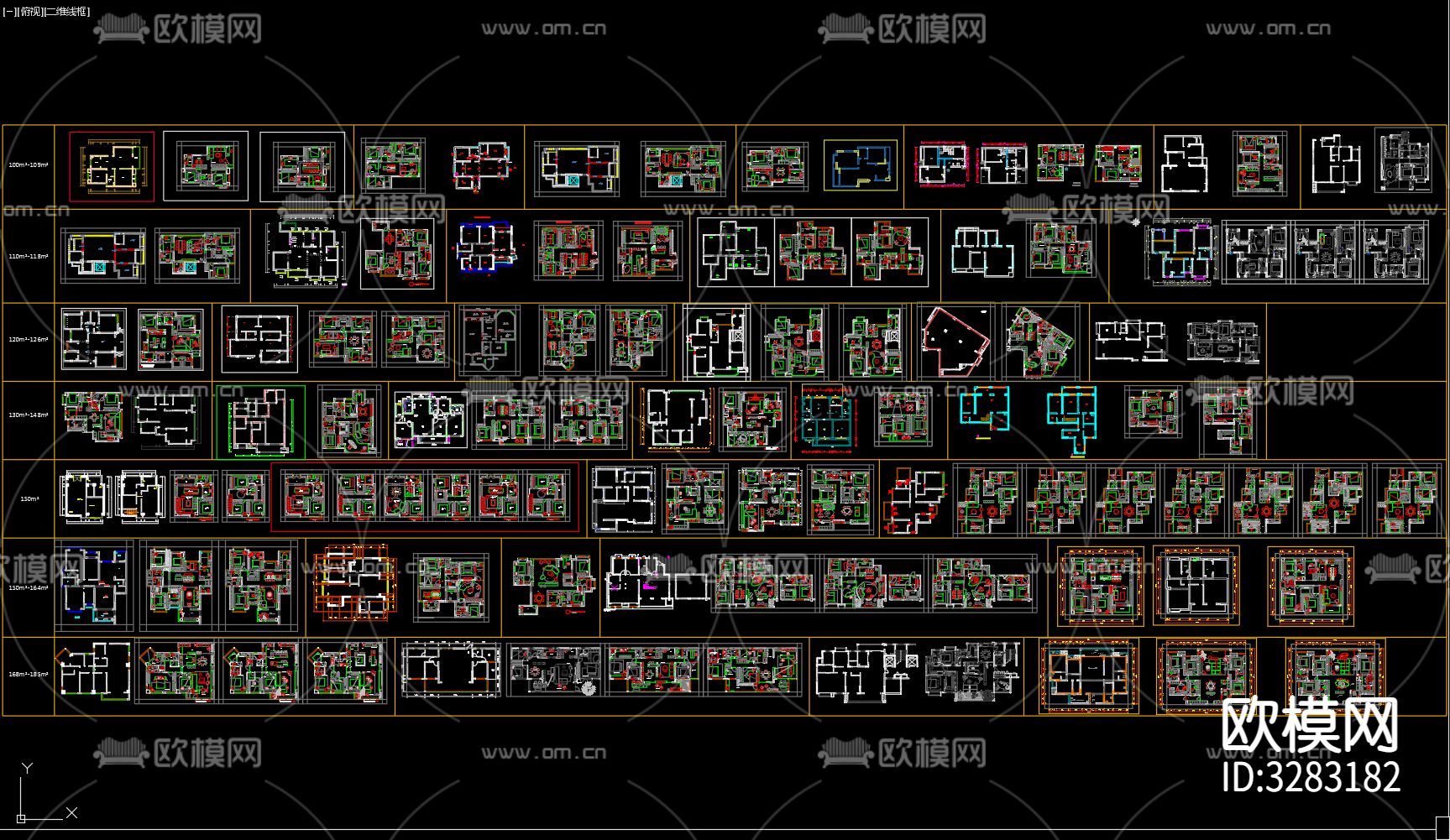 2024大平层平面优化cad图库下载（渲染图10）