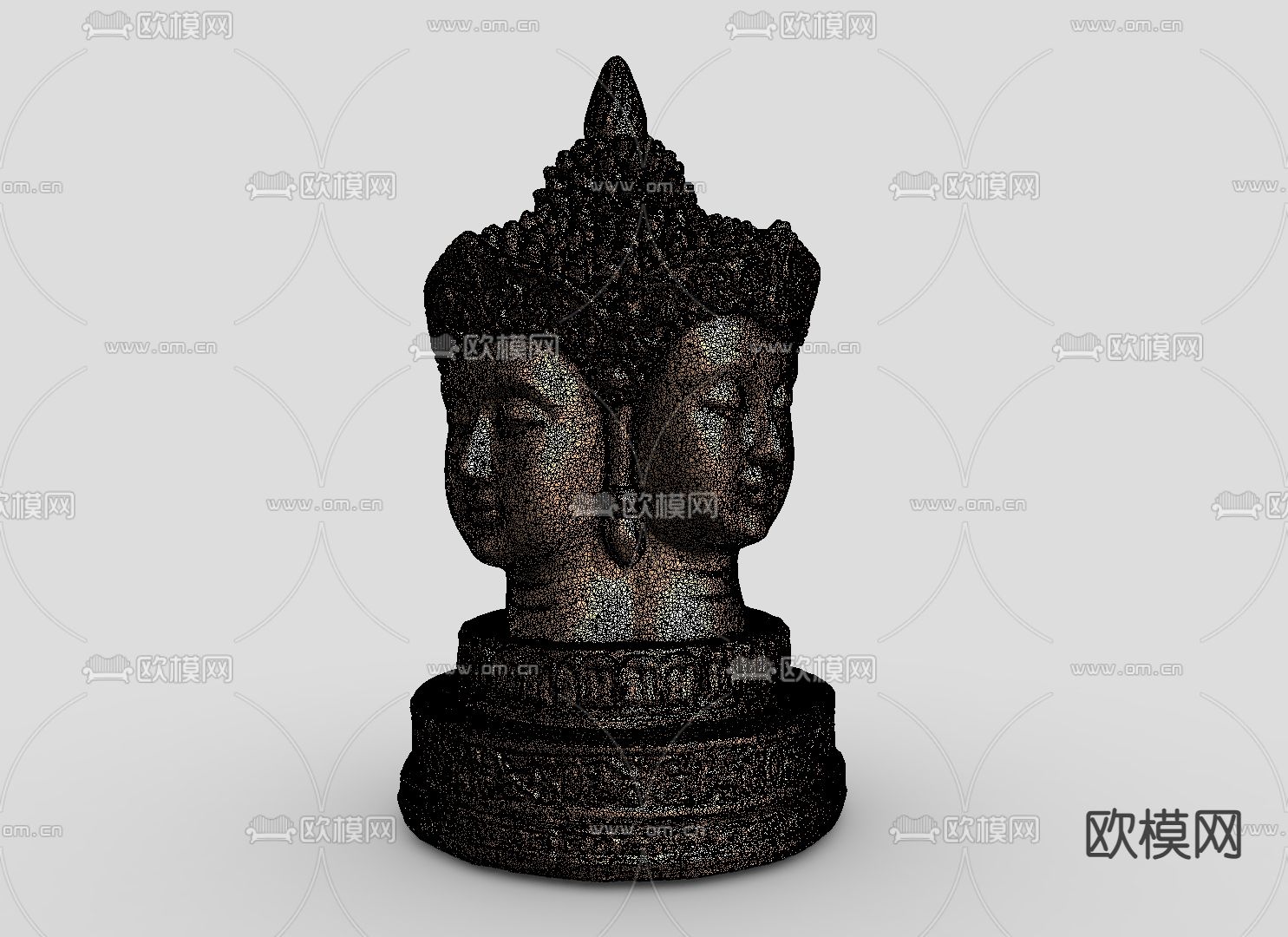 中式佛像雕塑 佛祖摆件 中式宗教摆件su模型下载（渲染图2）