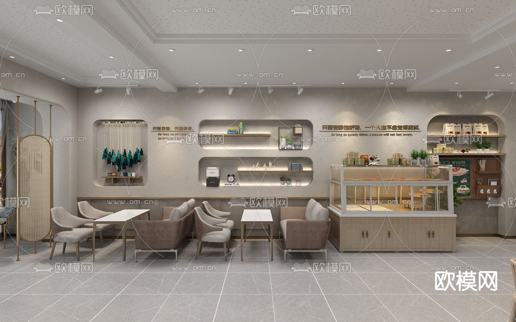 现代甜品店 面包店3d模型下载（渲染图4）