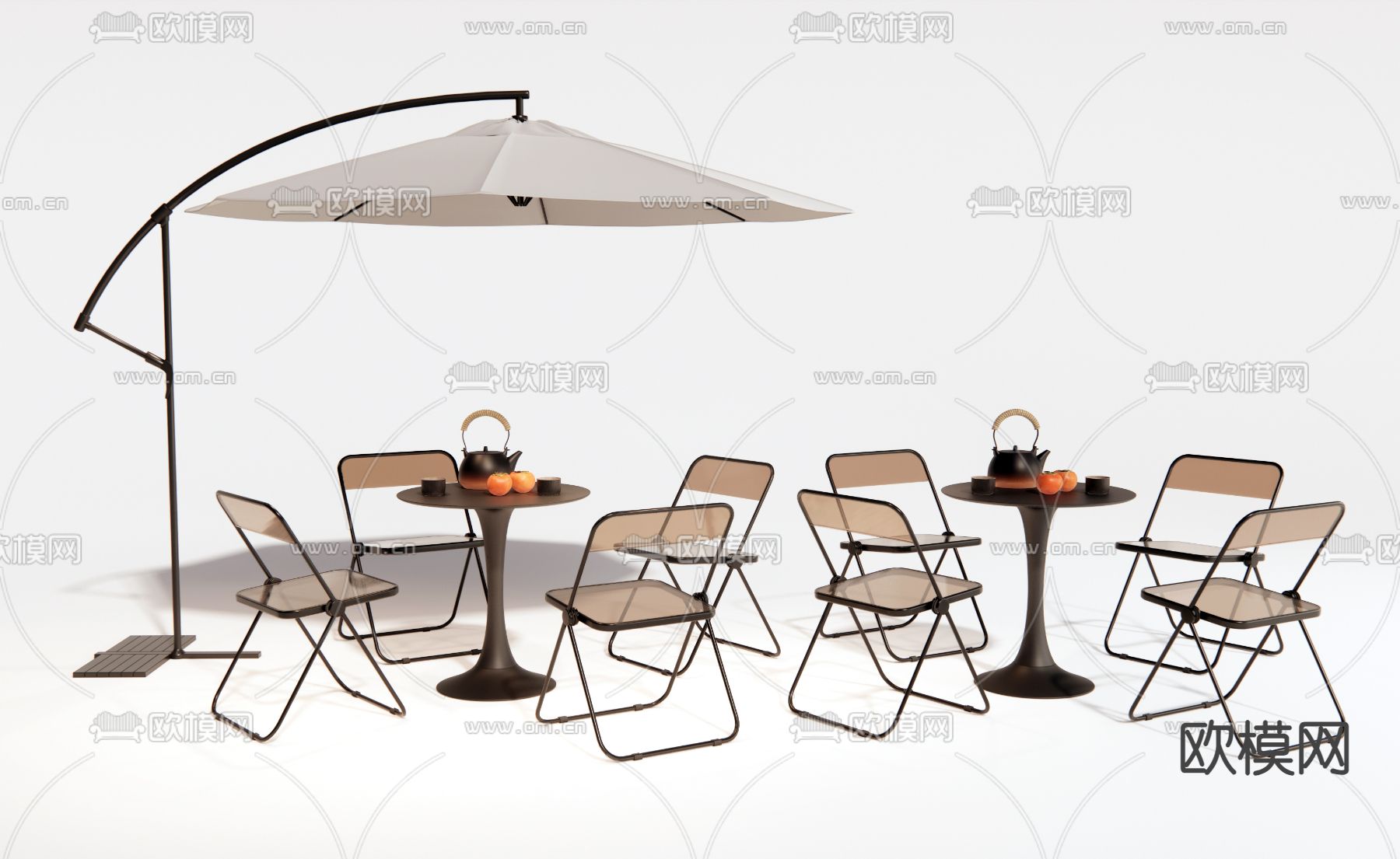 折叠椅 户外桌椅 露营桌椅su模型下载（渲染图1）