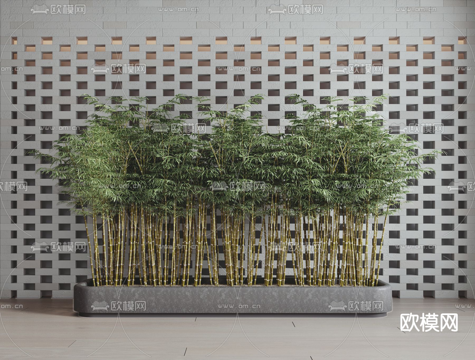 现代竹子su模型下载（渲染图2）