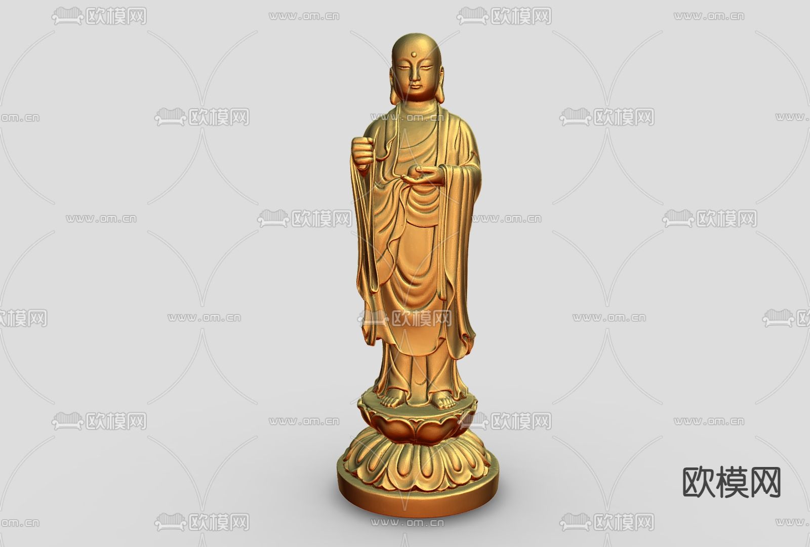 中式佛像雕塑 佛祖摆件 中式宗教摆件su模型下载（渲染图1）