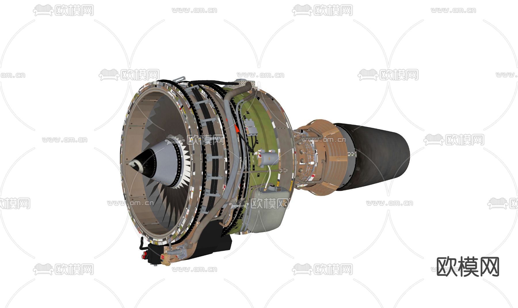 航空发动机 航空引擎 发动机su模型下载（渲染图3）