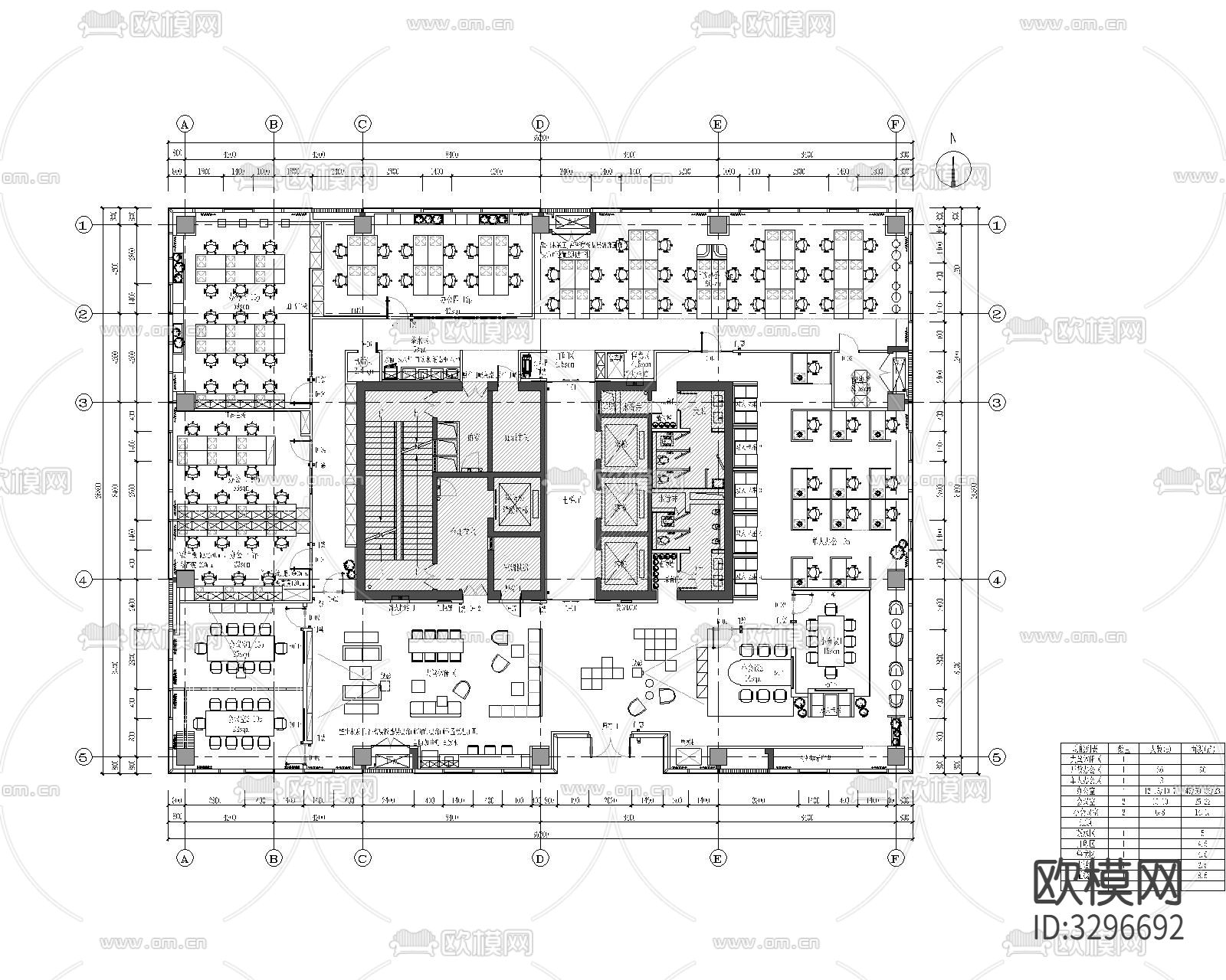 57套办公室cad施工图下载（渲染图8）
