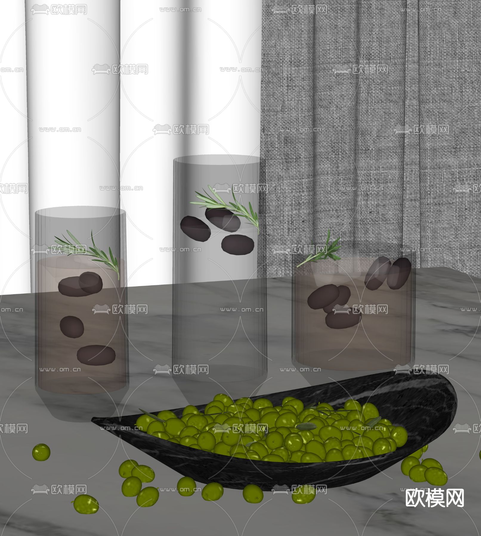 摆件 水杯 饮料su模型下载（渲染图2）