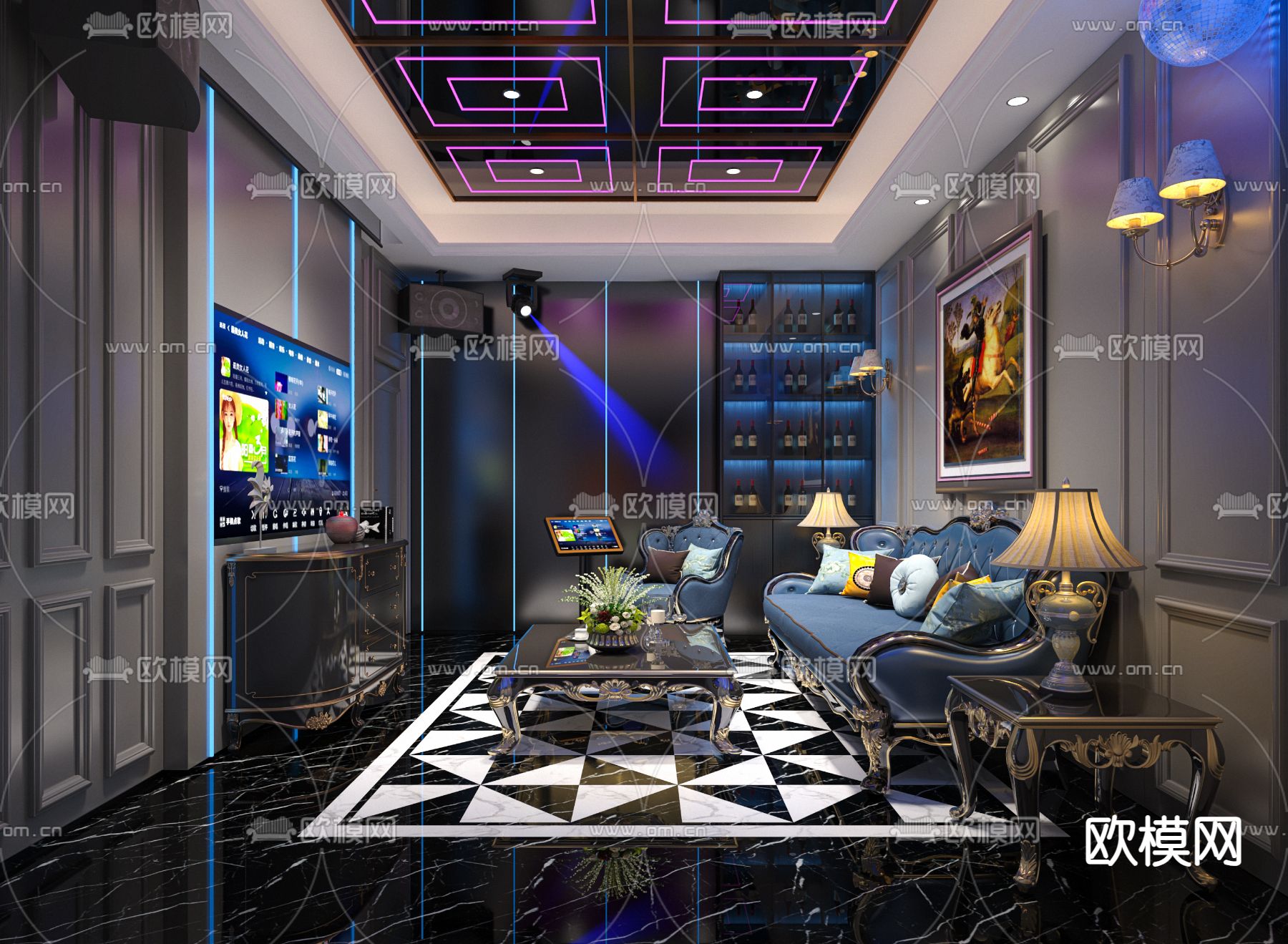 KTV包厢 夜总会 酒吧3d模型下载