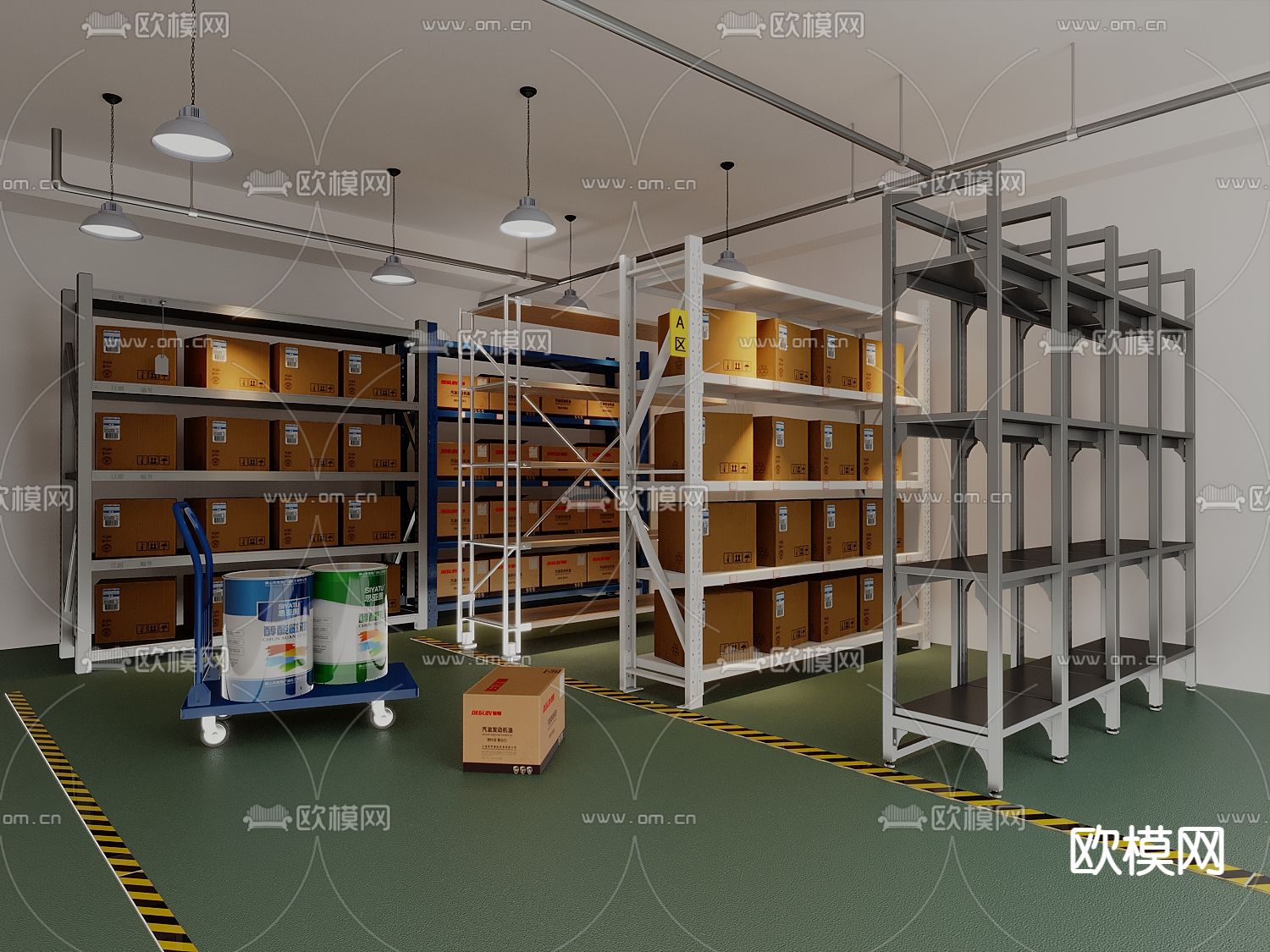 厂房仓库 物流仓库3d模型下载