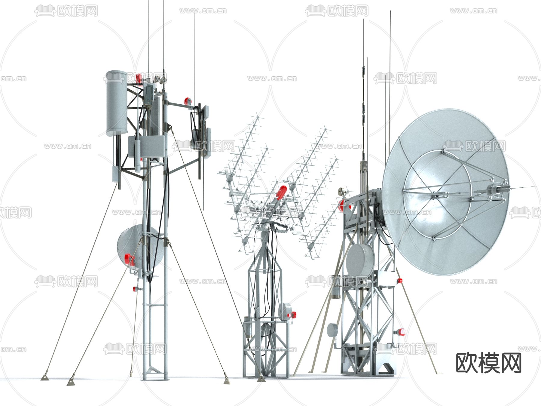 天线 信号塔 通讯塔3d模型下载