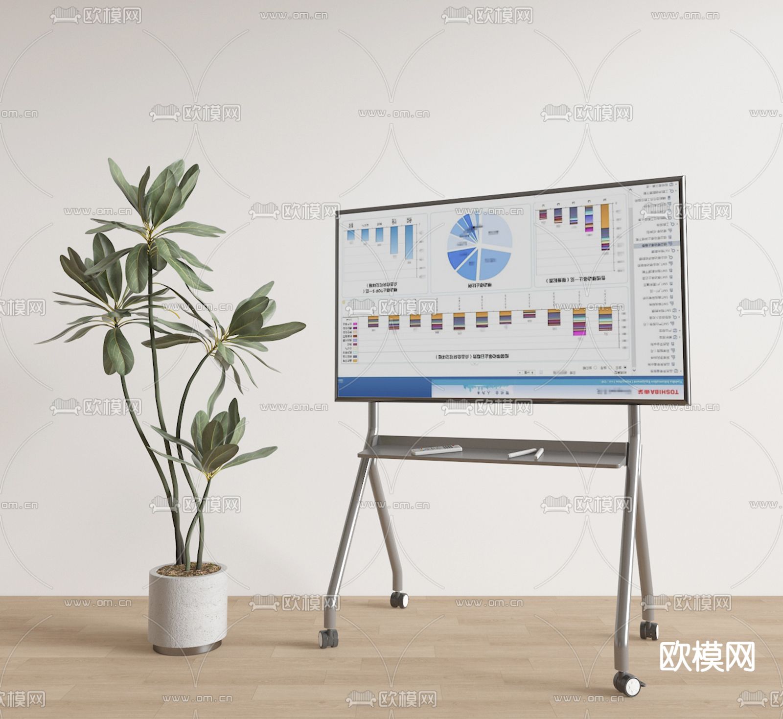 现代支架电视su模型下载（渲染图2）