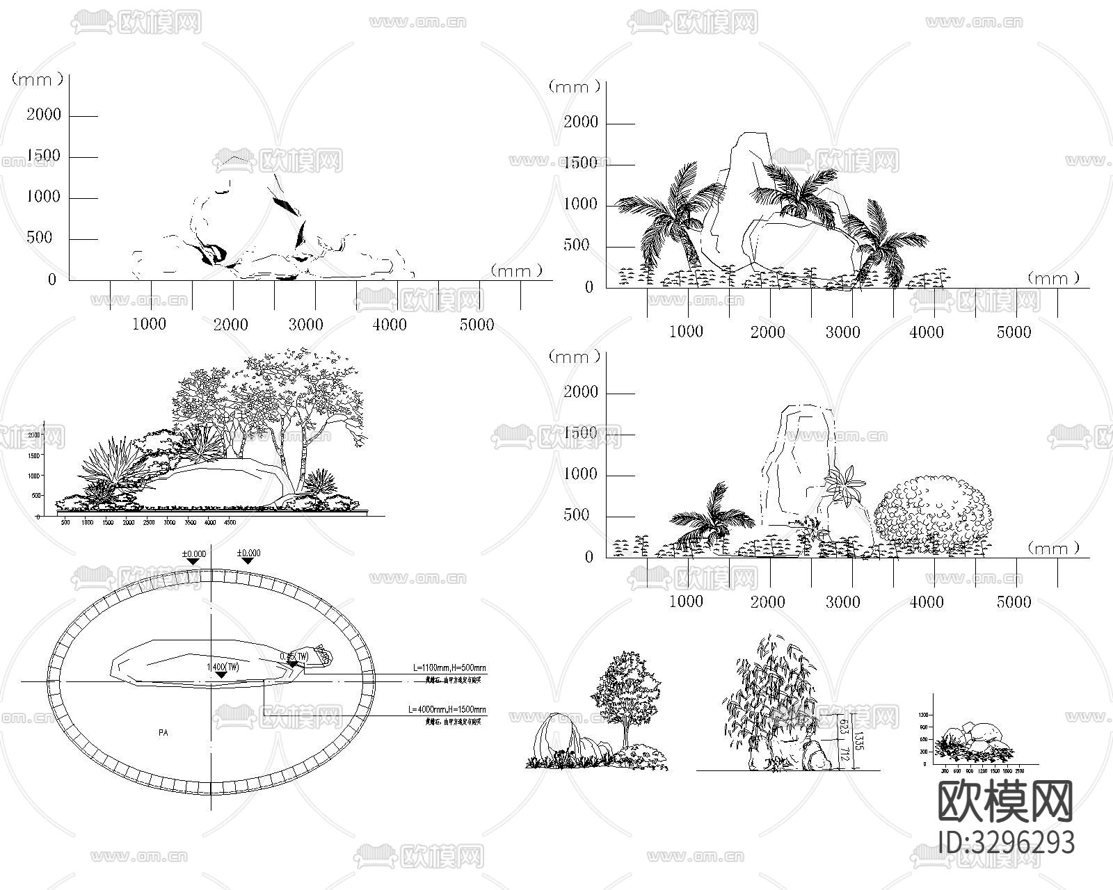 园林景观立面图CAD施工图下载（渲染图9）
