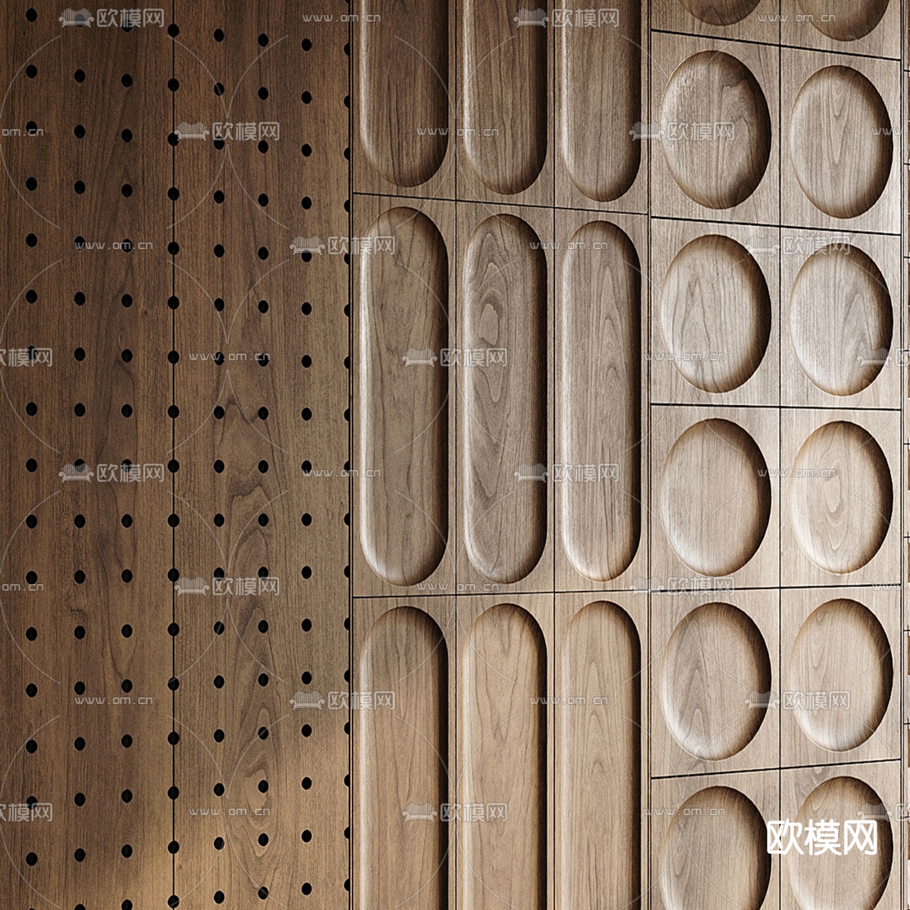 侘寂背景墙 装饰墙 造型墙su模型下载（渲染图2）