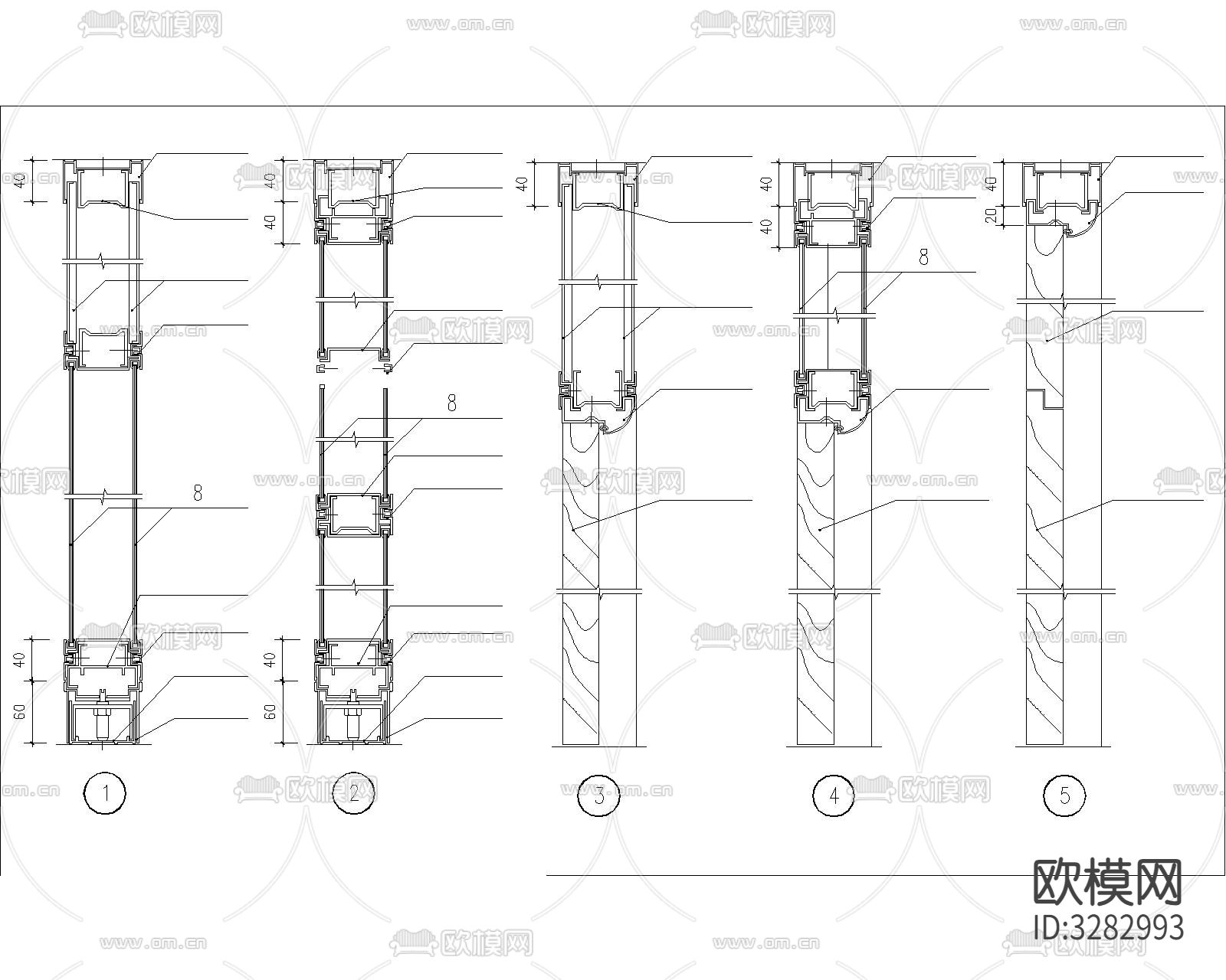 活动隔断cad图库下载（渲染图6）