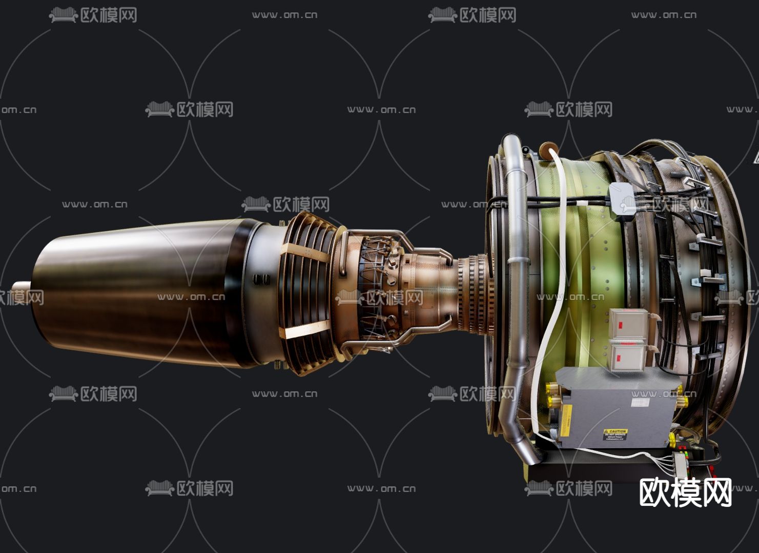 航空发动机 航空引擎 发动机3d模型下载（渲染图1）