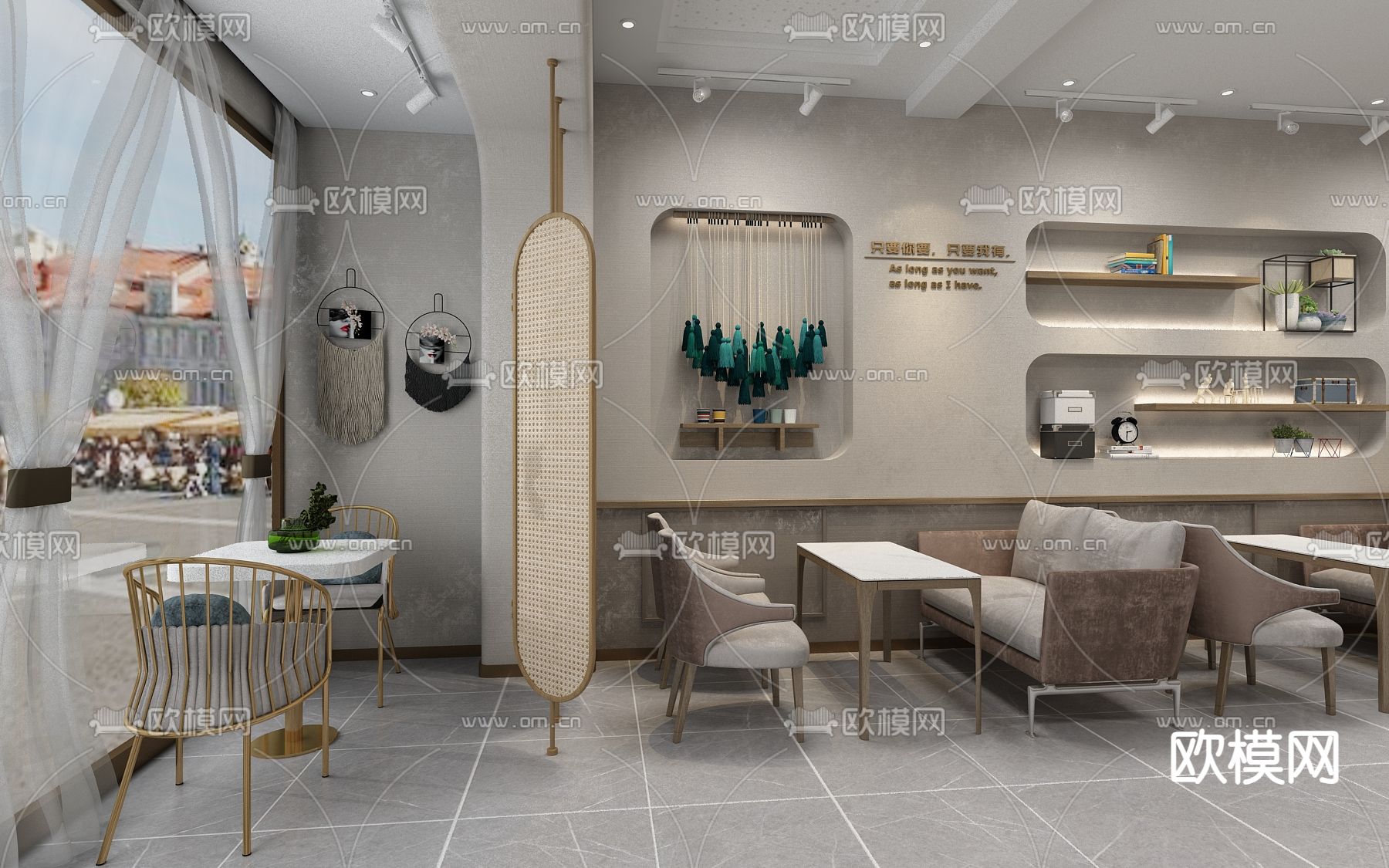 现代甜品店 面包店3d模型下载（渲染图3）