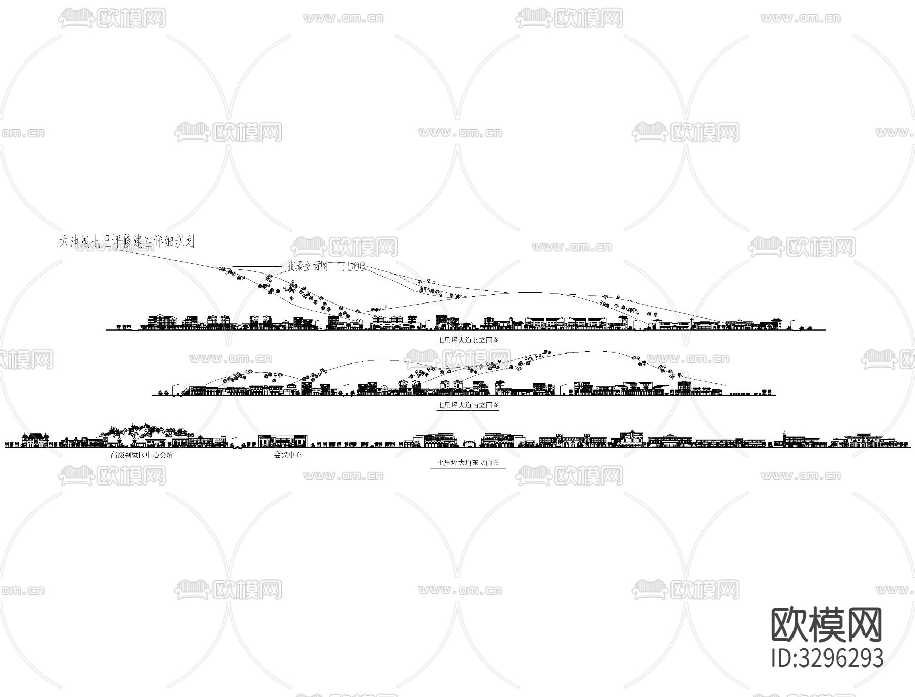 园林景观立面图CAD施工图下载（渲染图4）